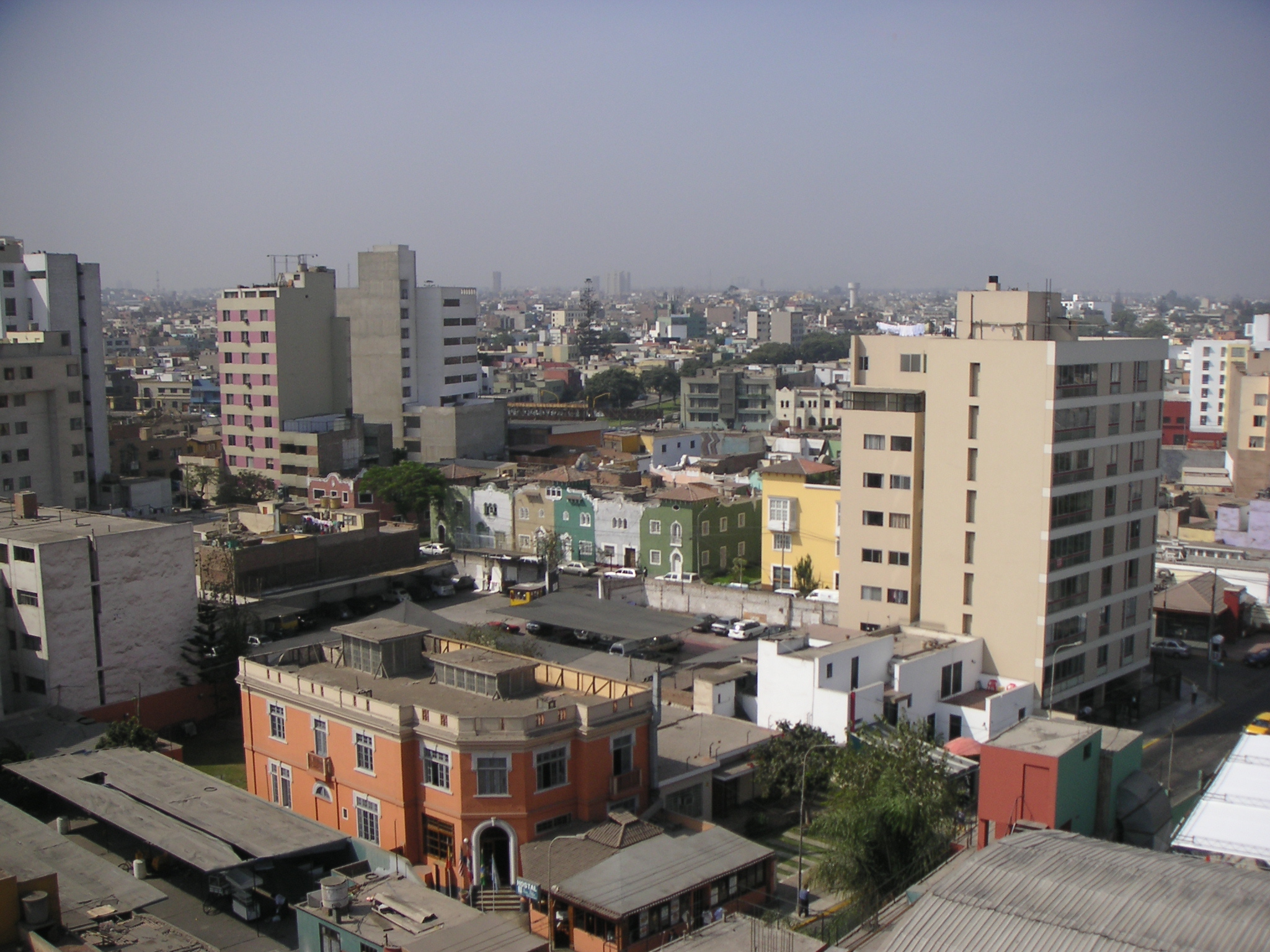 View of Lima from my room in the Hotel María Angola.