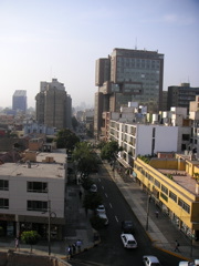 View of Lima from my room in the Hotel María Angola.