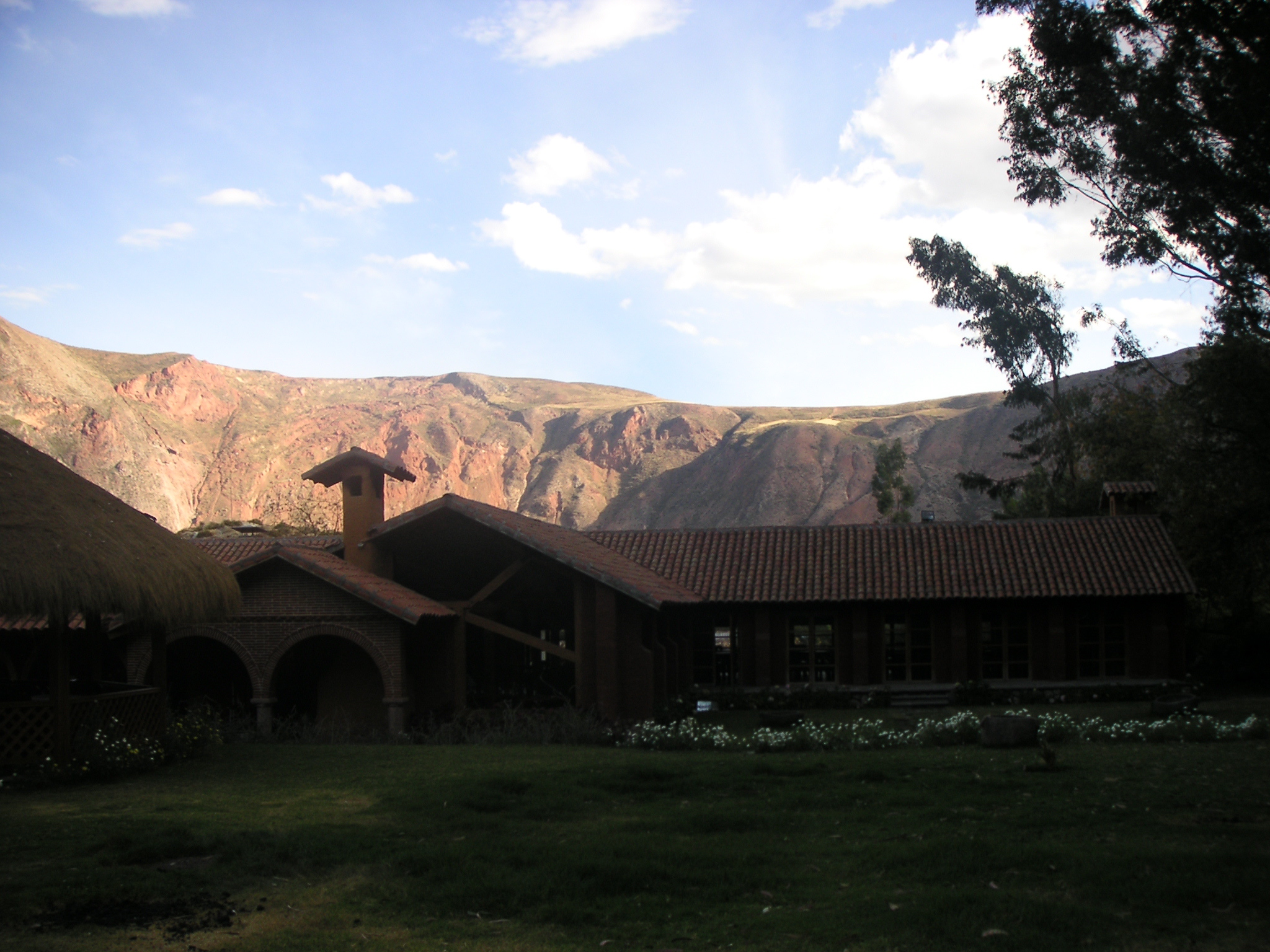 Another view of the Alhambra Hacienda Restaurante, with the Andes in the background.