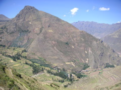 View from the trail leading to the Pisac ruins and town.