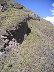 An interesting land formation seen from the trail. I see an eagle's head. What do you see?