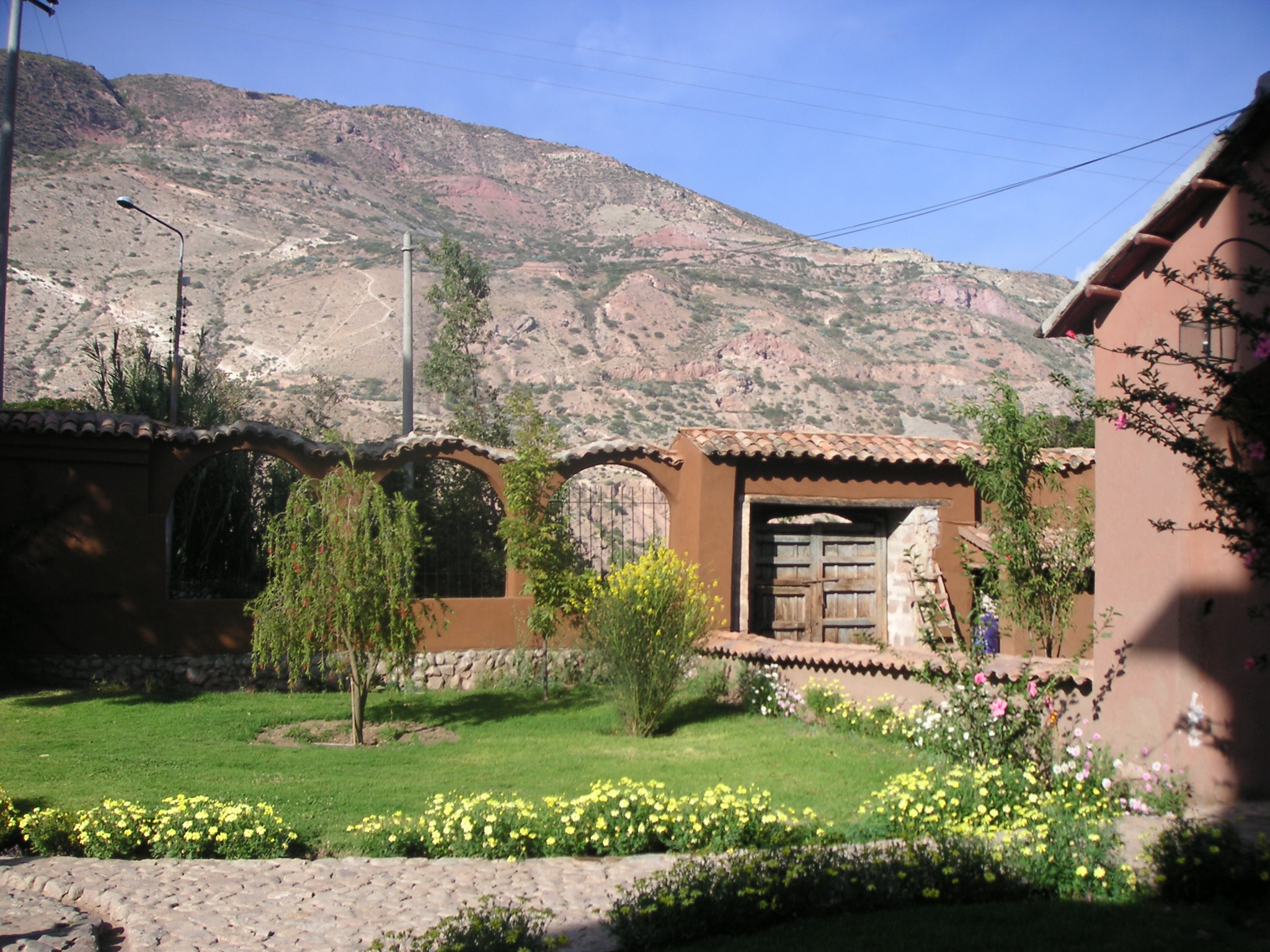 The front entrance of the Hotel Monasterio la Recoleta, Urubamba.