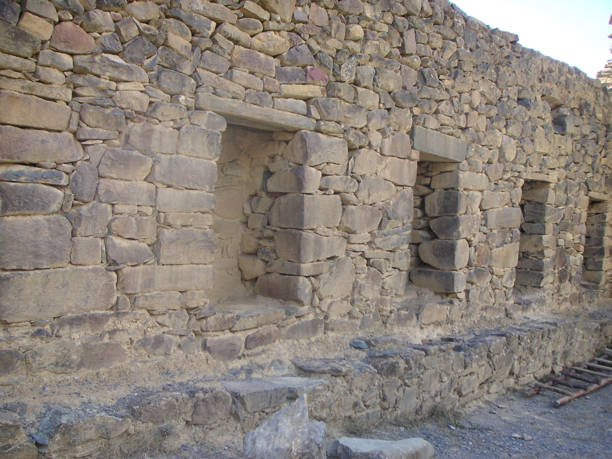 A closer view of the Ollantaytambo Inca ruins.