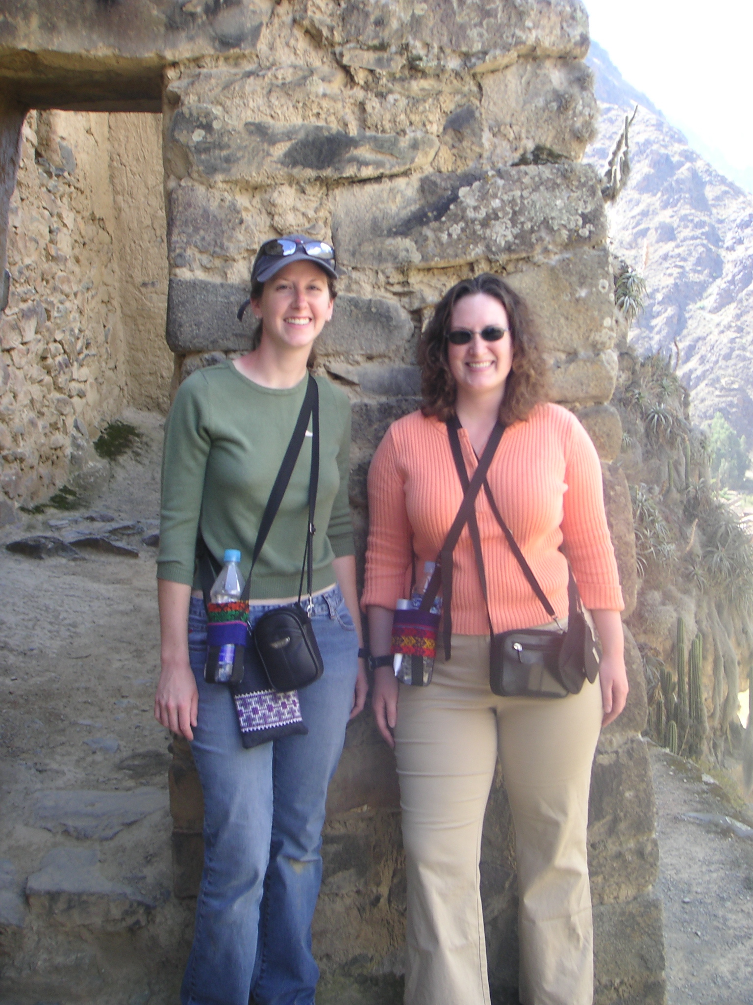 Jennifer and Janet in the Ollantaytambo Inca ruins.