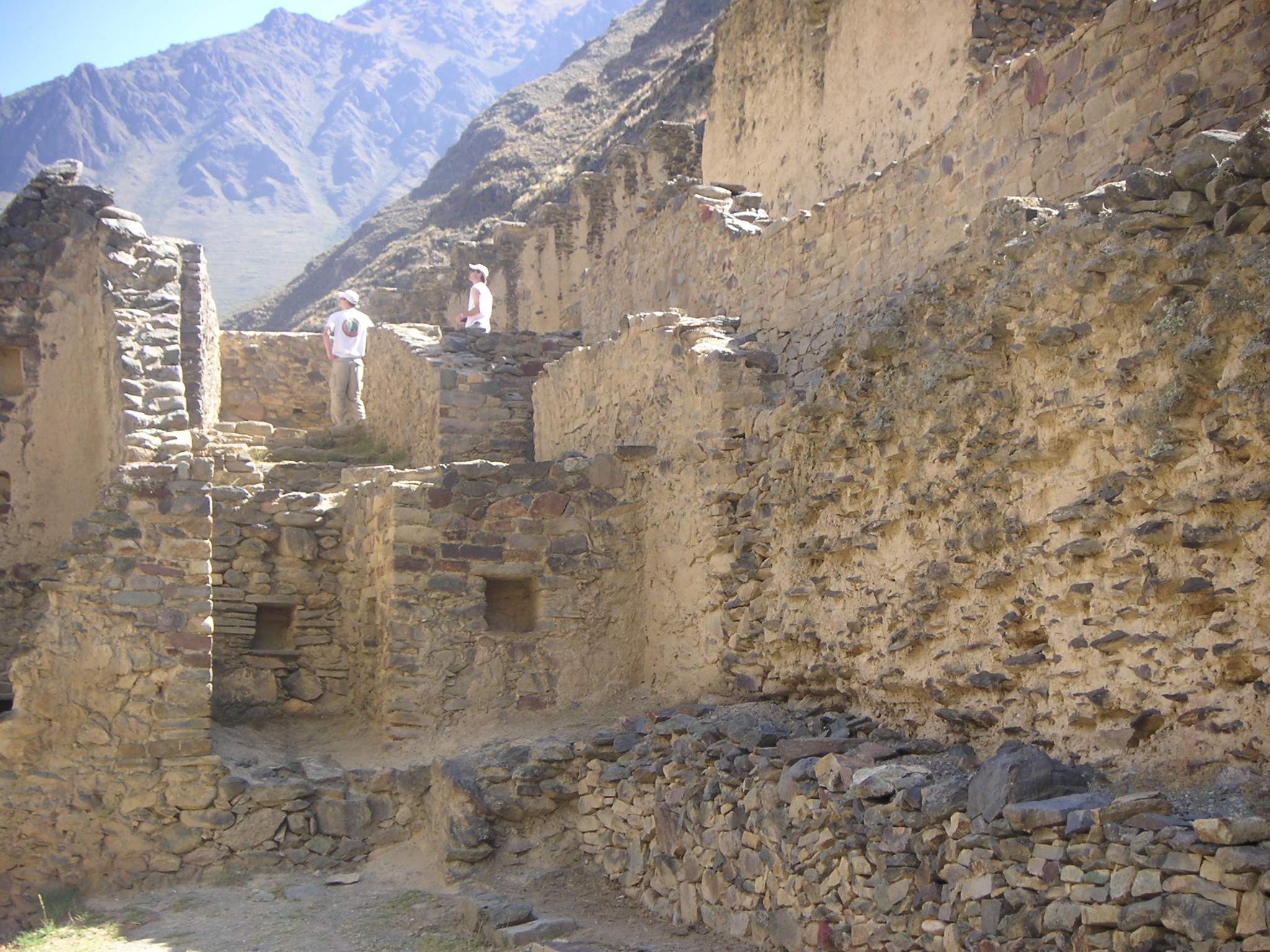 A closer view of the Ollantaytambo Inca ruins.