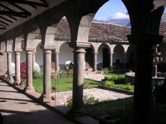 View from my room's front porch at the Hotel Monasterio la Recoleta, Urubamba.