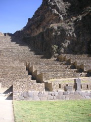 The Ollantaytambo Inca ruins. What a hike up these stairs!