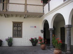 The center courtyard of the Museo de Arte Precolombino, Cusco.