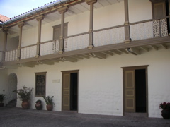 The center courtyard of the Museo de Arte Precolombino, Cusco.