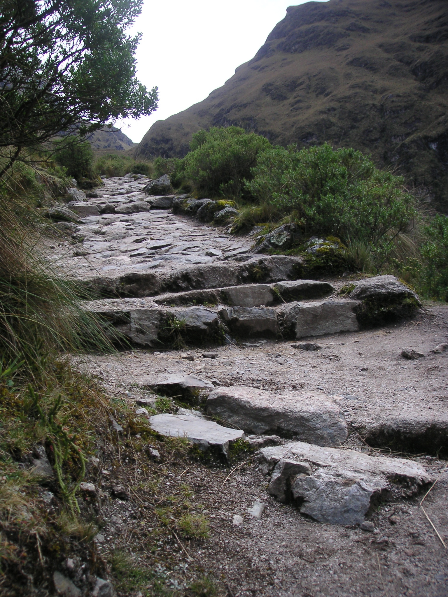 The difficult trail, composed of steep and uneven stones.