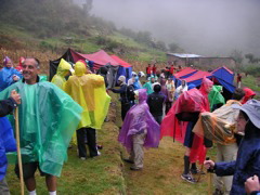 The beginning of the second (and hardest) day of the hike. Unfortunately, the weather is against us. However, the rain did help to calm the dusty air.