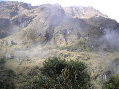 A view of the misty mountain.