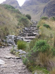 The steep, rocky trail.