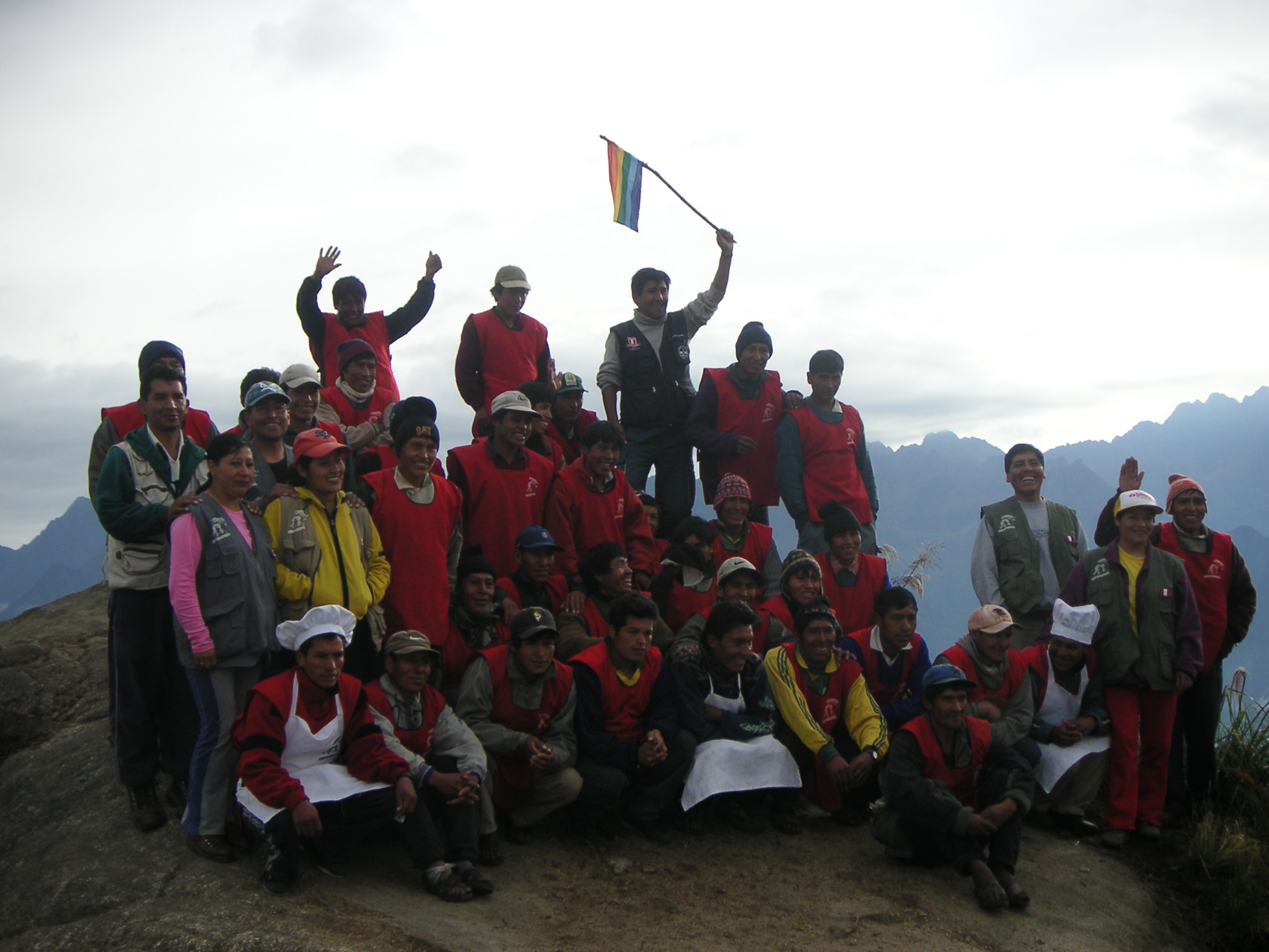 Saying "Goodbye" to our guides and porters.