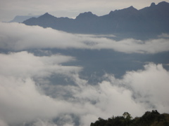 Above the clouds early in the morning.