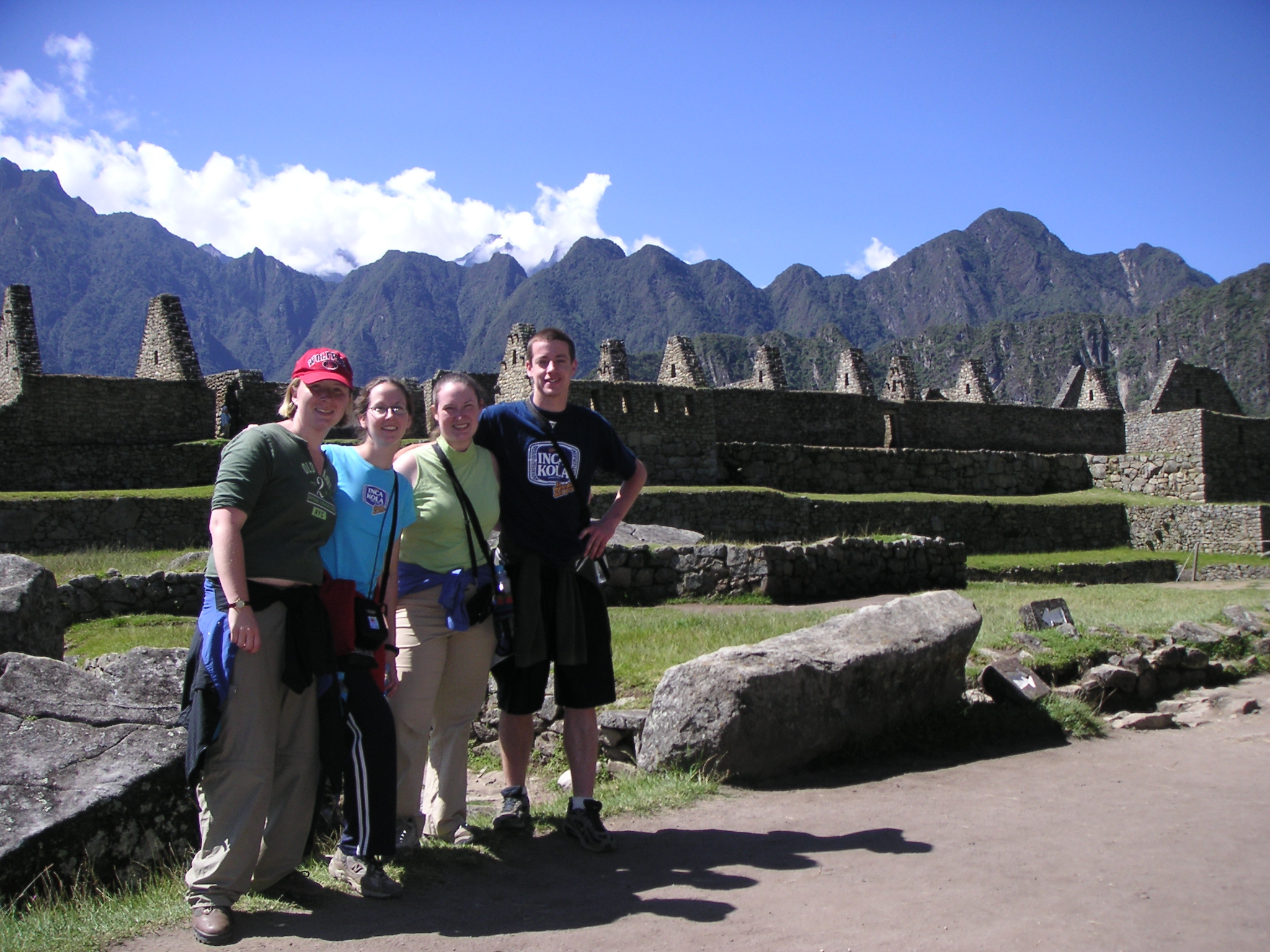 Inside Machu Picchu: Heather, Jennifer, Janet, and Joe.