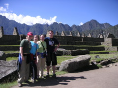 Inside Machu Picchu: Heather, Jennifer, Janet, and Joe.