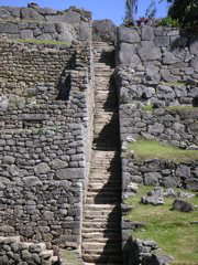 A staircase inside Machu Picchu.