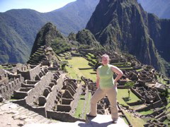 Janet with Machu Picchu in the background.