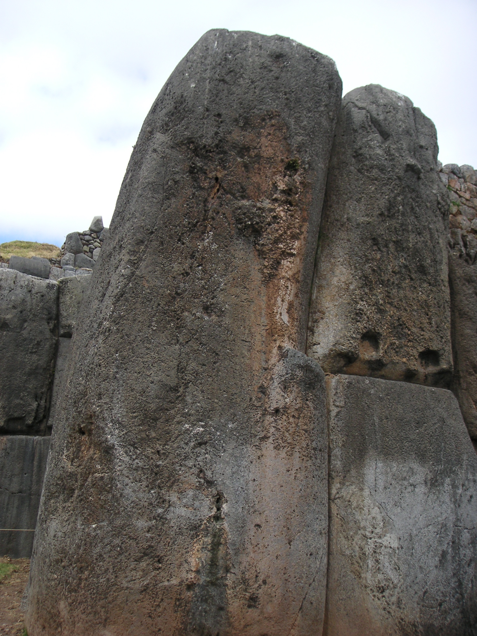 The ruins of Sacsayhuaman (Saqsaywaman), Cusco. This large stone is single and uncut.