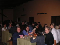 Everyone out to dinner at the "Piscoteca" (Hotel-Hacienda Ocucaje).