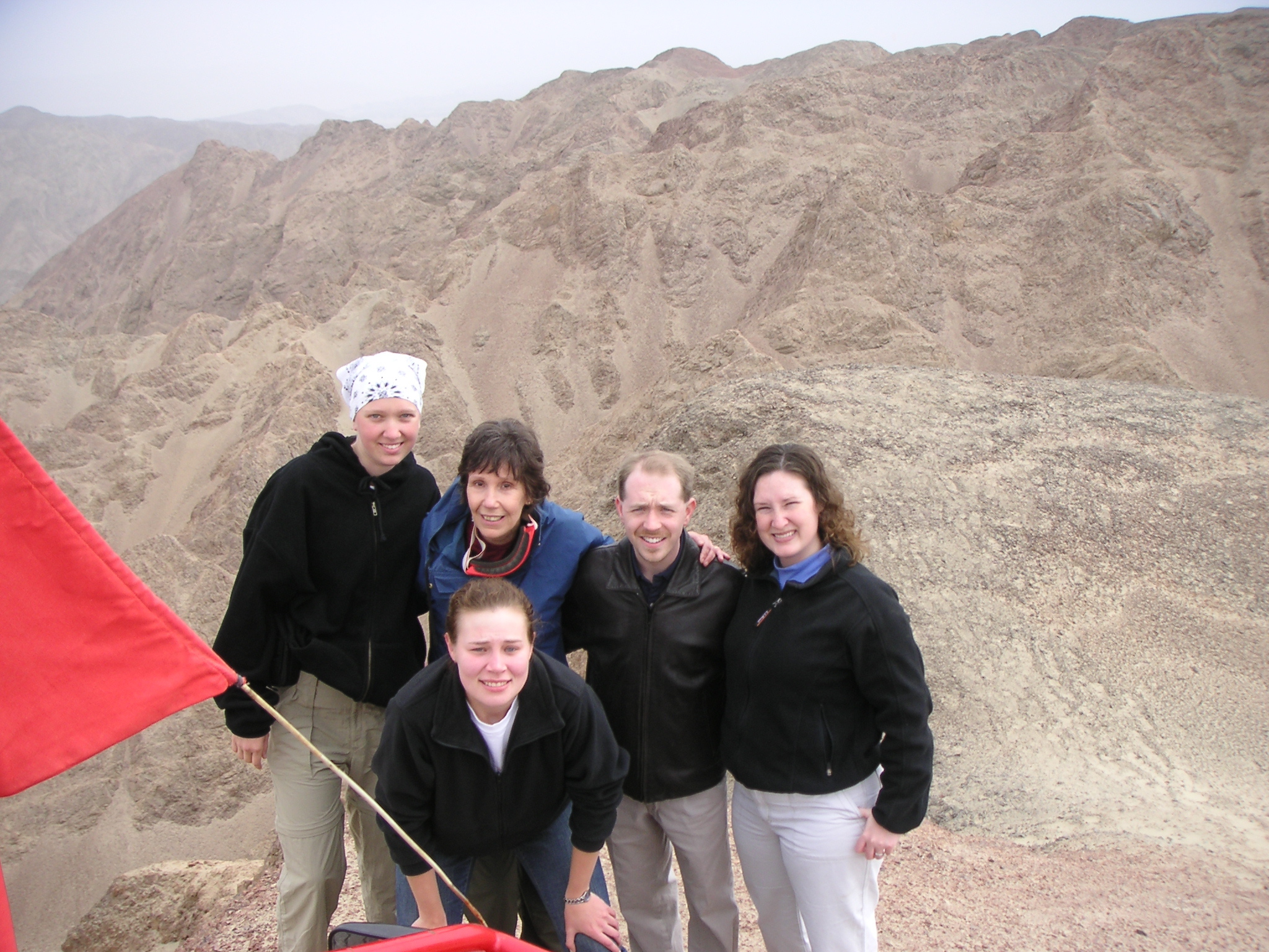 (L to R and front) Megan, olga, Jason, Janet, and Marianne taking a break from the ride.