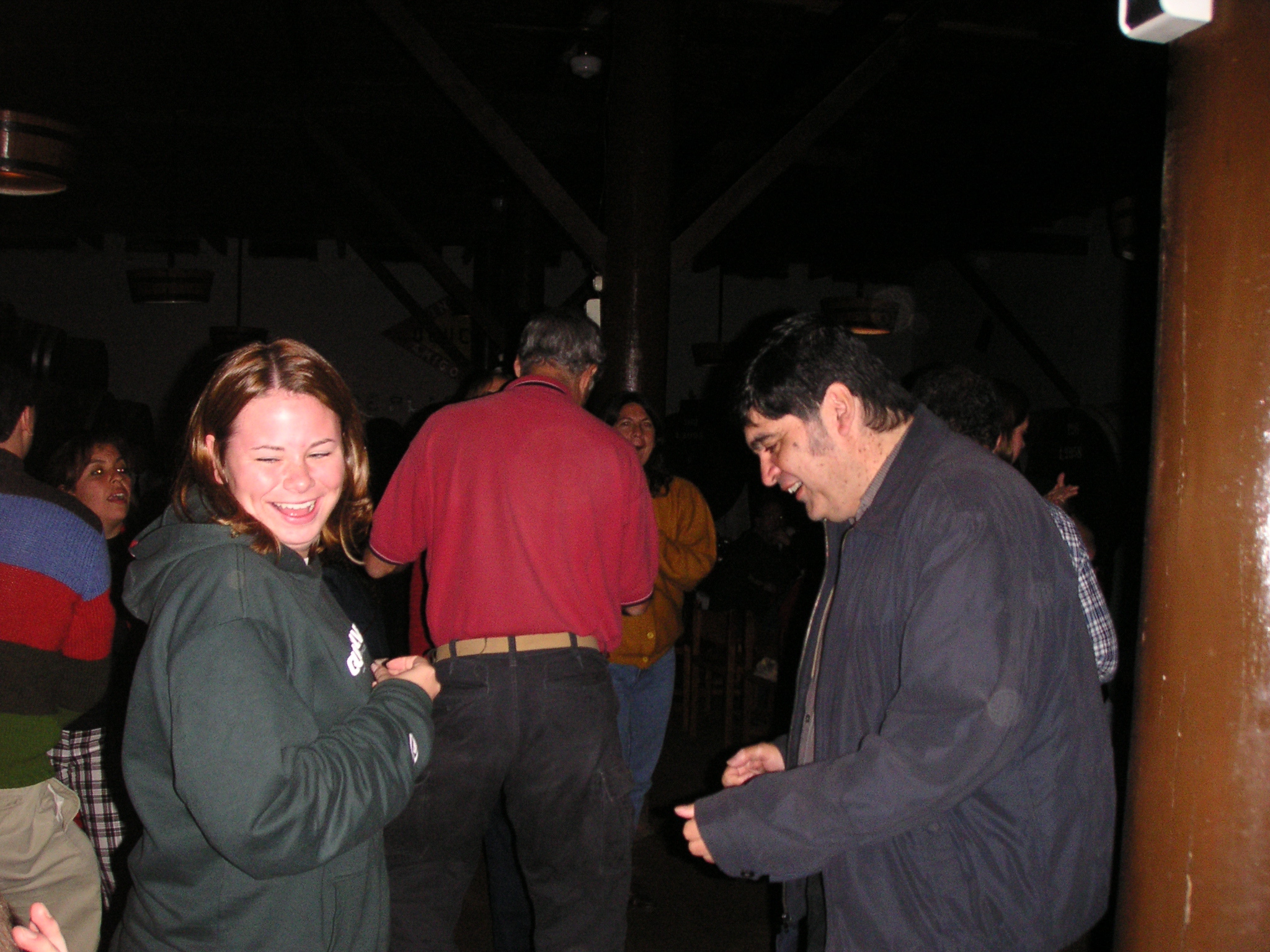 Amber and Leo dancing to the band.