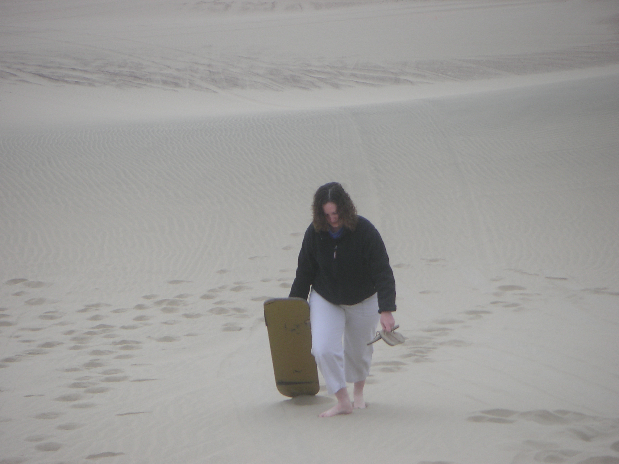 Janet, still coming up the dune.