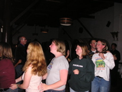 Everyone is dancing after dinner at the Ocucaje Winery.