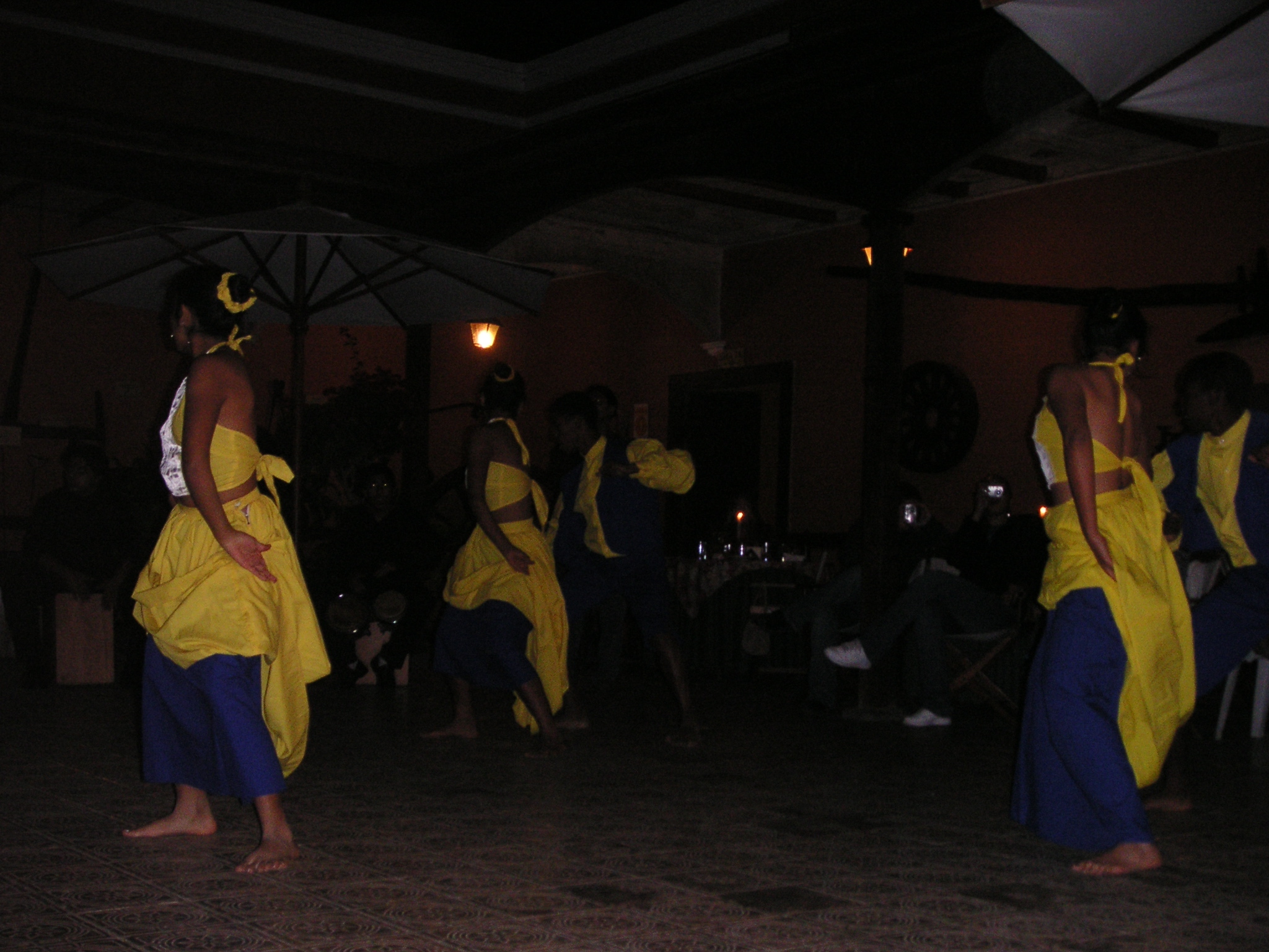 Afro-Peruvian dancers perform after dinner at the Hotel-Hacienda San José in Chincha.