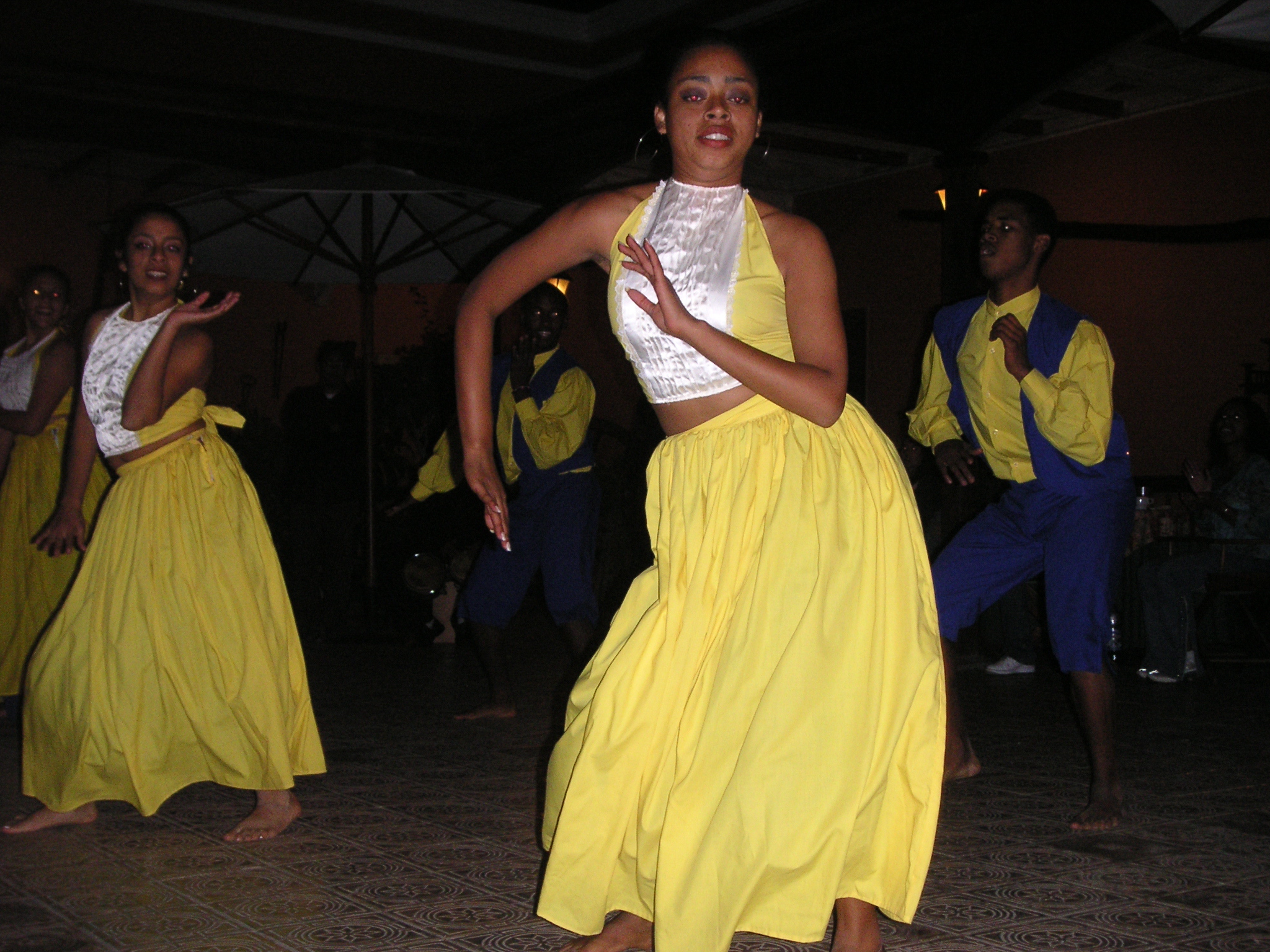 Afro-Peruvian dancers perform after dinner at the Hotel-Hacienda San José in Chincha.