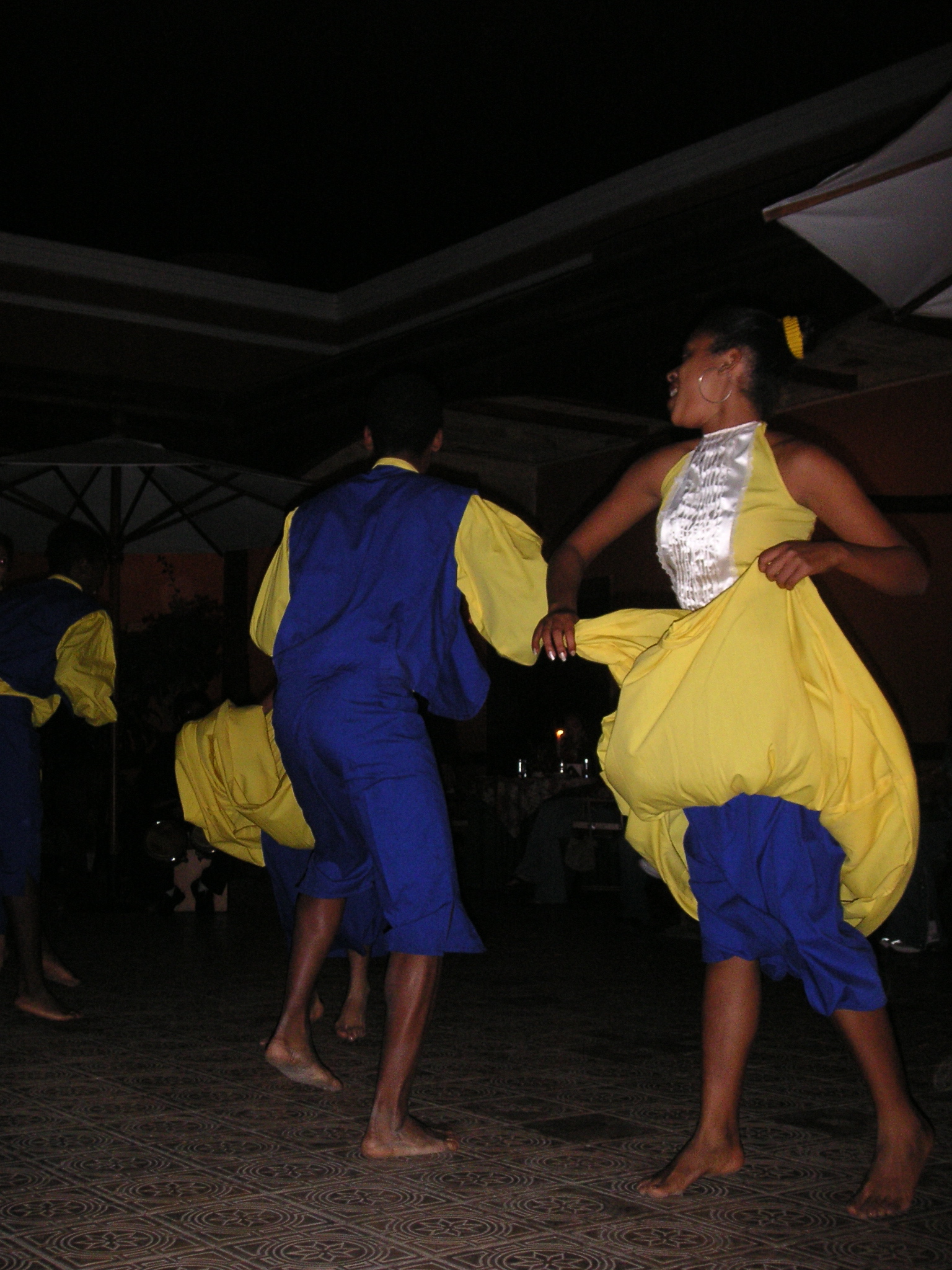 Afro-Peruvian dancers perform after dinner at the Hotel-Hacienda San José in Chincha.