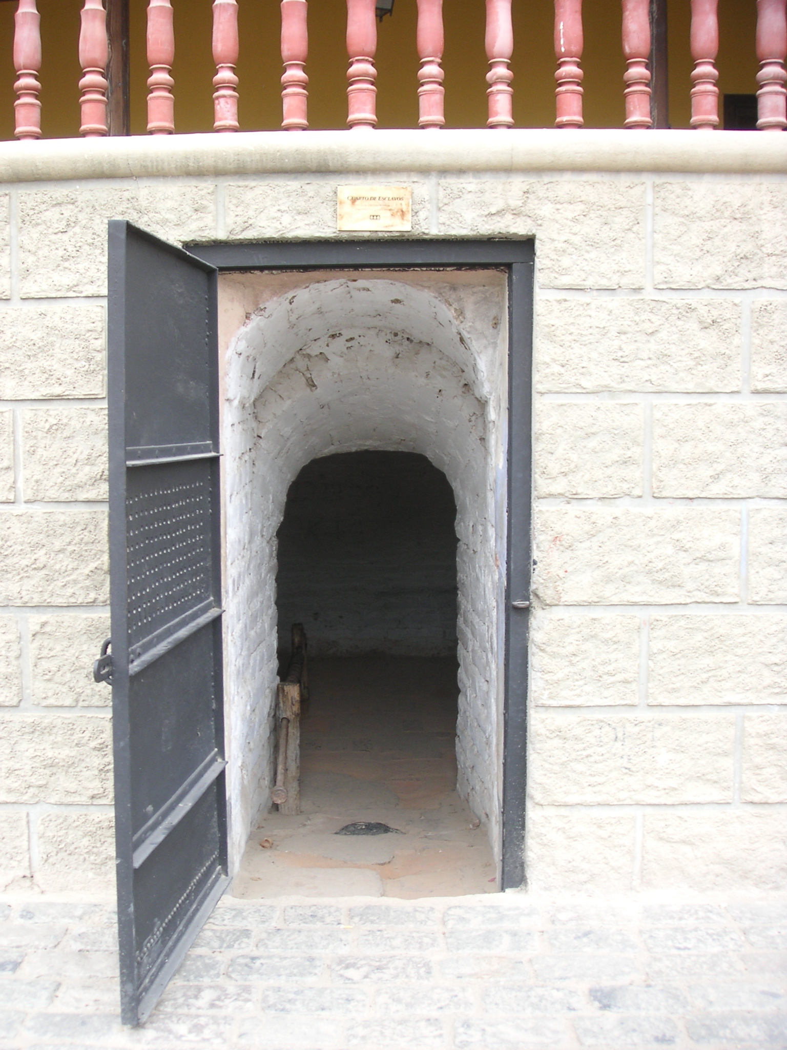 A slave detention room underneath the front porch, Hotel-Hacienda San José, Chincha.