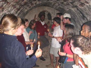 Julio, our guide, gives a small lecture. Jason takes the picture. I am at the bottom right side.