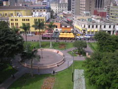 The view of Parque Kennedy, Miraflores, Lima, Perú from our classroom.