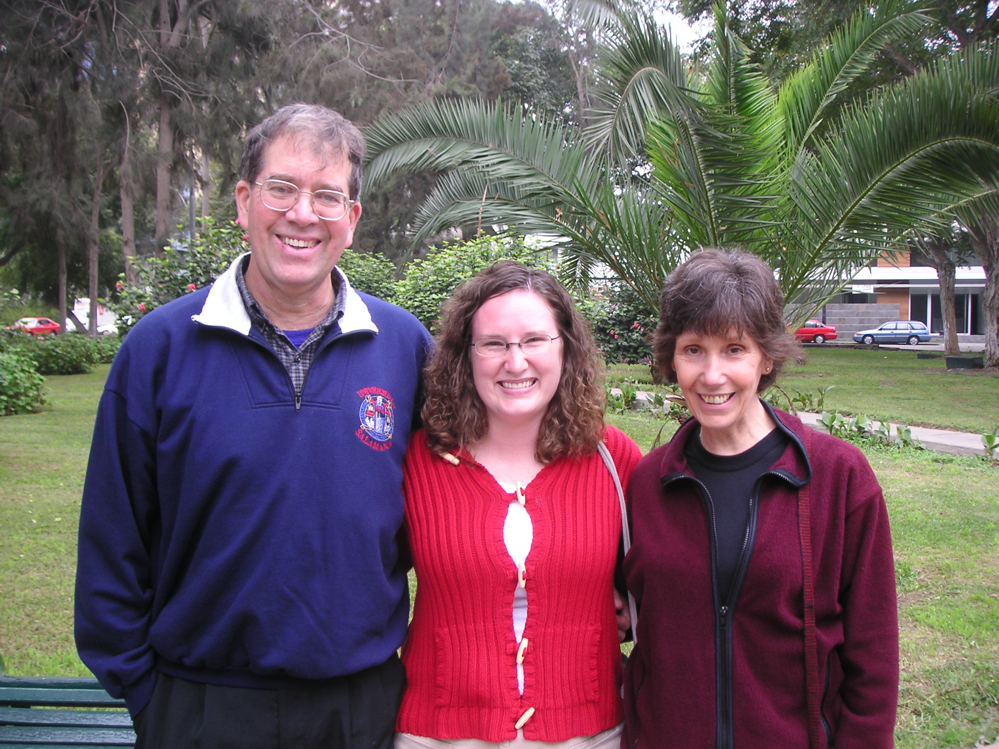 Bob, Janet, and Olga in Parque Roosevelt, Lima. We all just finished our final lunch together and depart tonight.