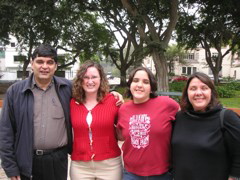 Leo, Janet, Isabel, and Kay in Parque Roosevelt, Lima. We are scheduled to depart Lima tonight.