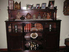 The original Inca artifacts at Maritza's house, in the living room.